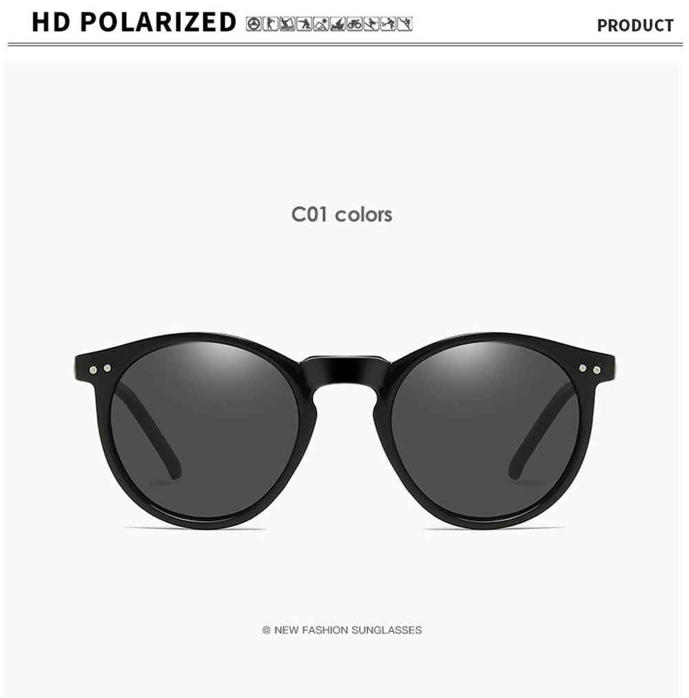 MUSELIFE Retro Polarized Sunglasses Men Women Vintage Small Round Frame Sun Glasses Polaroid Lens UV400 Goggles Shades Eyewear