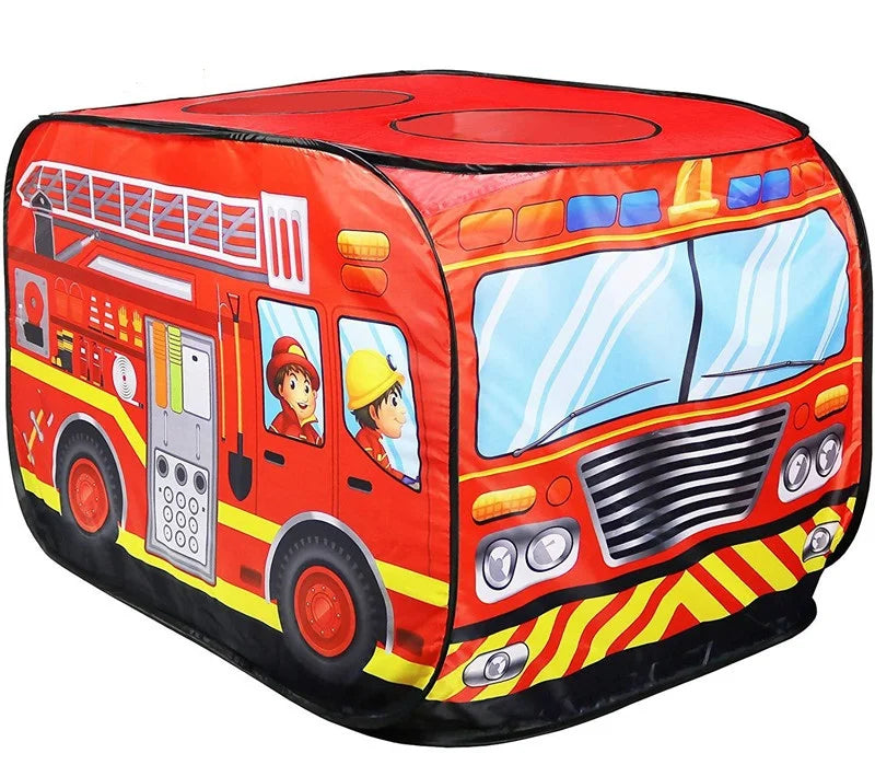 Foldable Game Play House Fire Truck Police Bus Pop Up Toy Tent Playhouse Cloth Gift For Children Firefighting Model Dopship