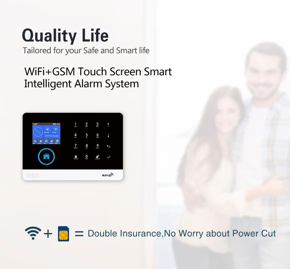 Tuya Smart 2G Alarm System for Home Burglar Security 433MHz WiFi GSM Alarm Wireless House App Control