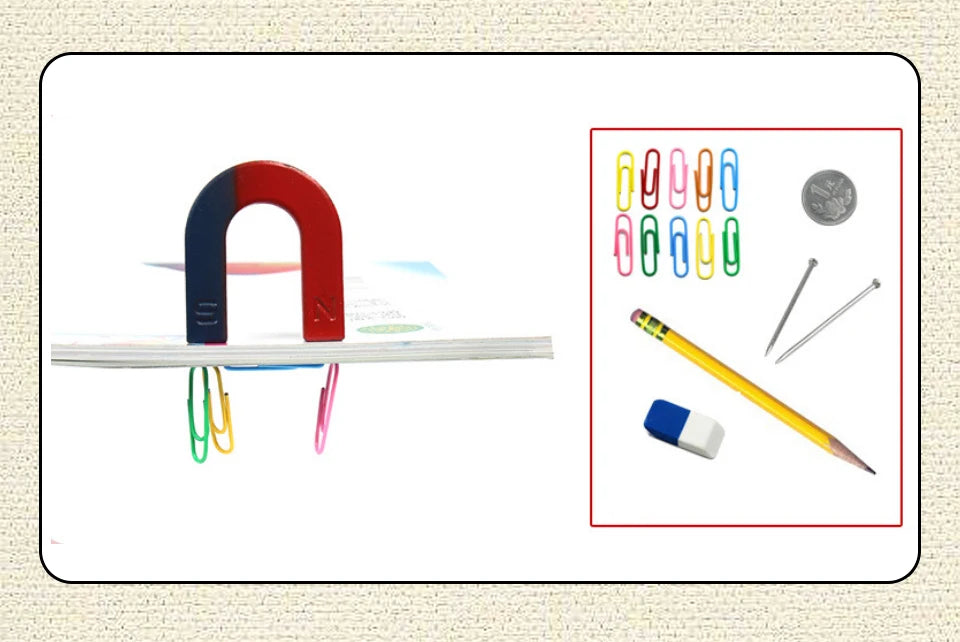 Kids Science Experiment Kit DIY Magnet Bar Ring Horseshoe Car Compass Kid Science Experiment Tool with Box Educational teaching