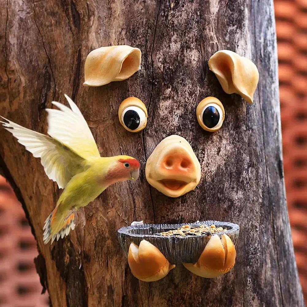Funny Old Man Tree Face Hugger Garden Art Outdoor Tree Amusing Old Man Face Sculpture Whimsical Tree Face Garden Decoration