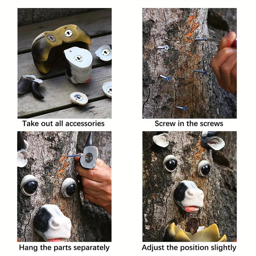 Funny Old Man Tree Face Hugger Garden Art Outdoor Tree Amusing Old Man Face Sculpture Whimsical Tree Face Garden Decoration