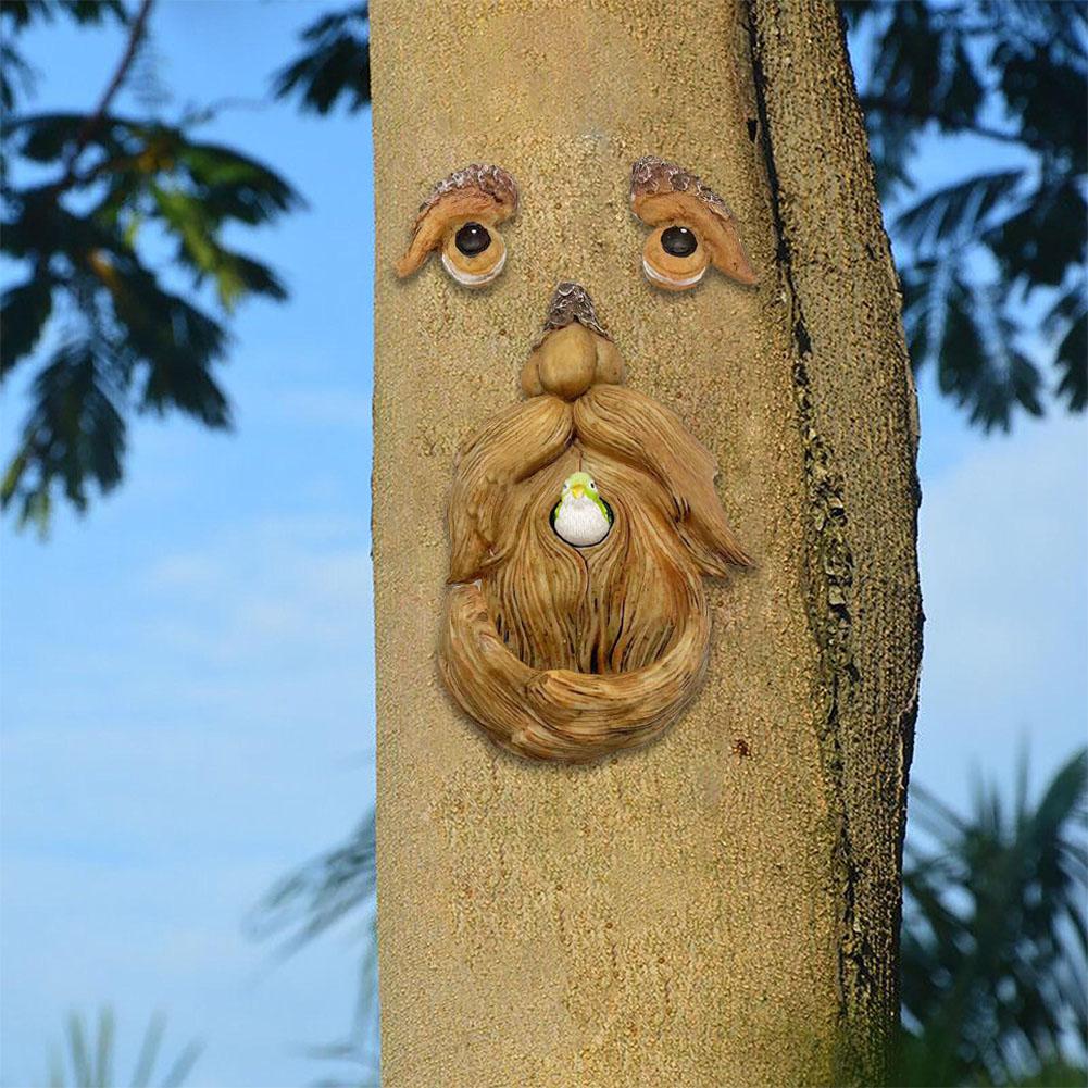 Funny Old Man Tree Face Hugger Garden Art Outdoor Tree Amusing Old Man Face Sculpture Whimsical Tree Face Garden Decoration