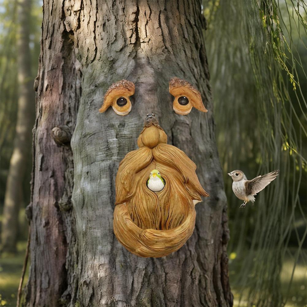 Funny Old Man Tree Face Hugger Garden Art Outdoor Tree Amusing Old Man Face Sculpture Whimsical Tree Face Garden Decoration