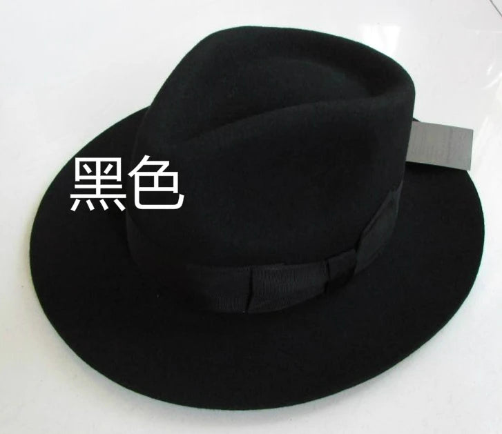 Wool Fedora Hat Unisex Felt Fedoras Hats Adult Fashion Trilby Hats Popular Headwear Wool Fedora Trilby Hats Man's Cap B-8130