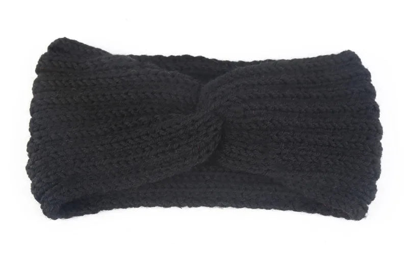 Women Headband Solid Color Elastic Hair Bands Twisted Knitted Turban Headwrap Winter Girls Hairband Fashion Hair Accessories