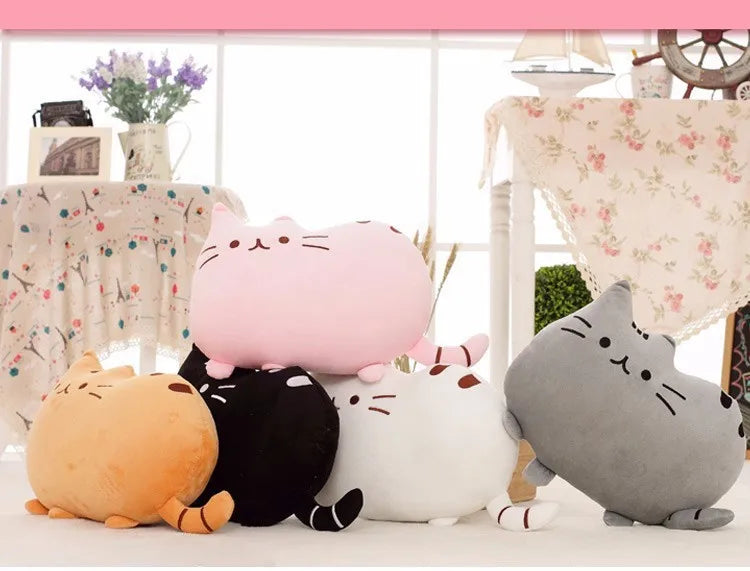 40*30cm Kawaii Cat Pillow With Zipper Only Skin Without PP Cotton Biscuits Plush Animal Doll Toys Big Cushion Cover Peluche Gift