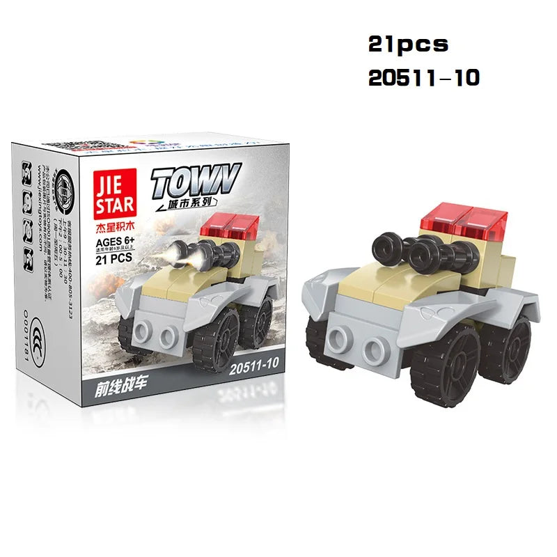 Mini Transportation tank plane Car Educational Assembled Models Building Blocks Compatible small Bricks toys for children