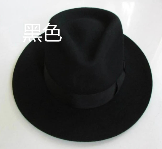 Wool Fedora Hat Unisex Felt Fedoras Hats Adult Fashion Trilby Hats Popular Headwear Wool Fedora Trilby Hats Man's Cap B-8130