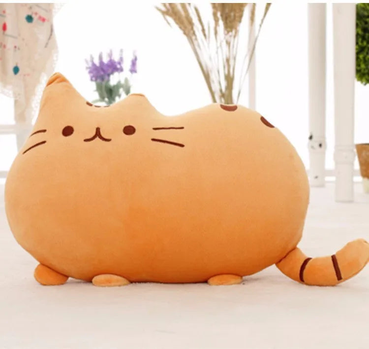 40*30cm Kawaii Cat Pillow With Zipper Only Skin Without PP Cotton Biscuits Plush Animal Doll Toys Big Cushion Cover Peluche Gift