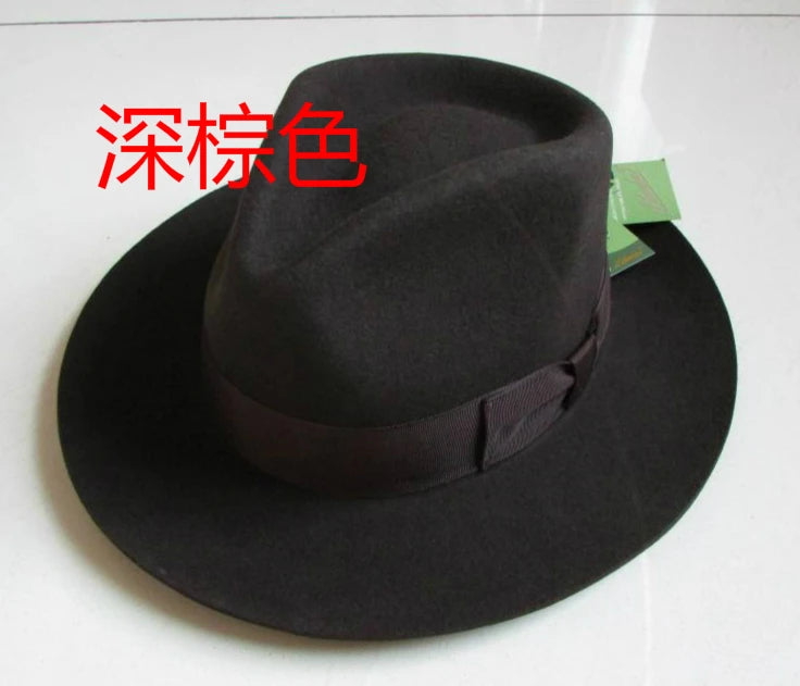 Wool Fedora Hat Unisex Felt Fedoras Hats Adult Fashion Trilby Hats Popular Headwear Wool Fedora Trilby Hats Man's Cap B-8130