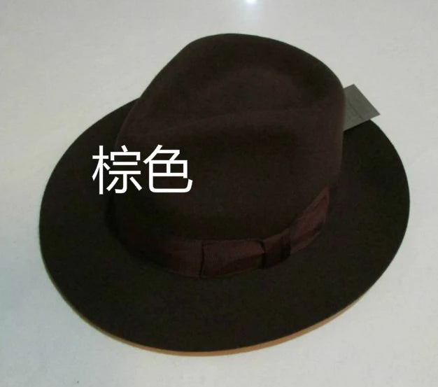 Wool Fedora Hat Unisex Felt Fedoras Hats Adult Fashion Trilby Hats Popular Headwear Wool Fedora Trilby Hats Man's Cap B-8130