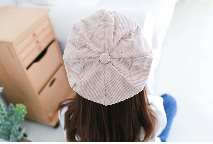 COKK Newsboy Cap Beret Women Vintage Beret Painter Winter Hats For Women Men Octagonal Caps Female Bone Male New 11.11 Hats