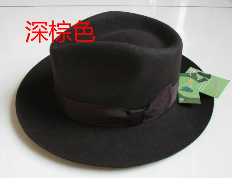Wool Fedora Hat Unisex Felt Fedoras Hats Adult Fashion Trilby Hats Popular Headwear Wool Fedora Trilby Hats Man's Cap B-8130
