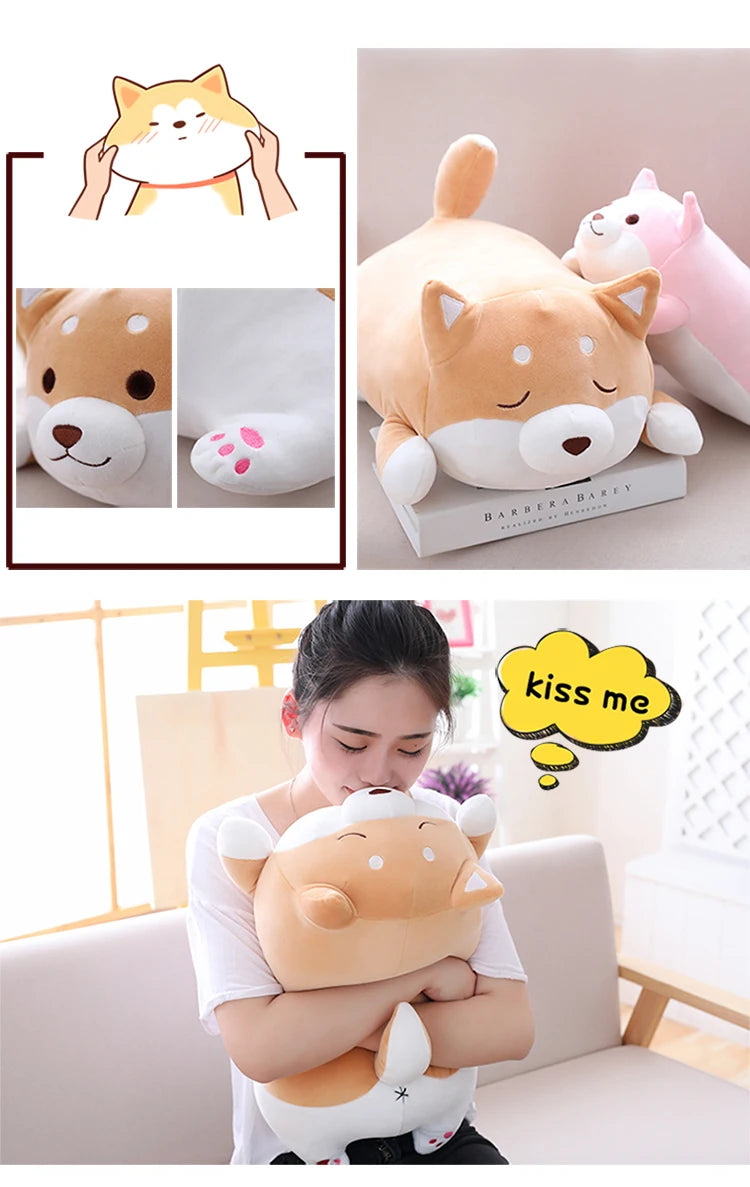1pc Lovely Fat Shiba Inu & Corgi Dog Plush Toys Stuffed Soft Kawaii Animal Cartoon Pillow Dolls Gift for Kids Baby Children