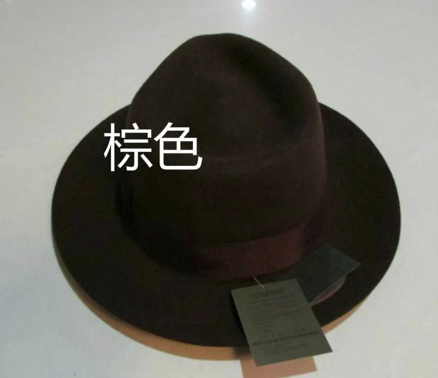 Wool Fedora Hat Unisex Felt Fedoras Hats Adult Fashion Trilby Hats Popular Headwear Wool Fedora Trilby Hats Man's Cap B-8130