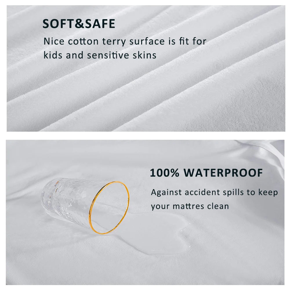 Waterproof Bed Sheet For Mattress Pad & Topper With Band Bed Protector Waterproof Mattress Protector