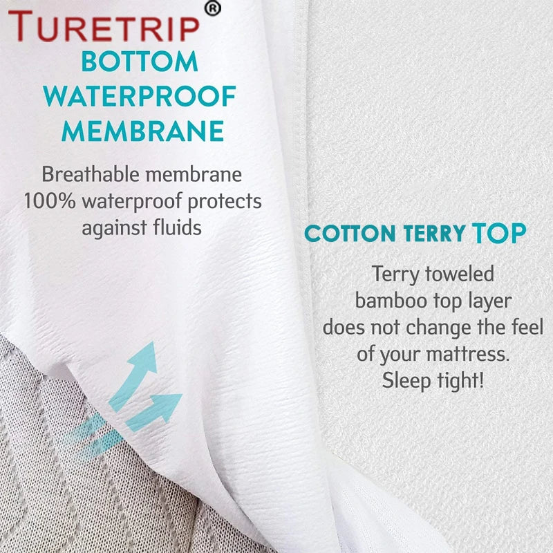 Waterproof Mattress Protector For Baby Toddler Bed Cover Mattress Pad Crib Waterproof Bed Sheet (Cotton Terry)