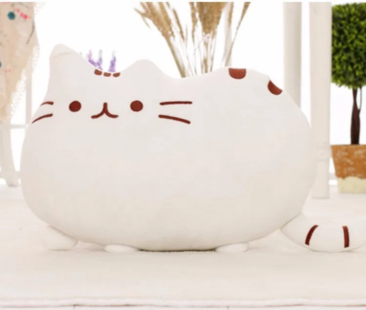 40*30cm Kawaii Cat Pillow With Zipper Only Skin Without PP Cotton Biscuits Plush Animal Doll Toys Big Cushion Cover Peluche Gift