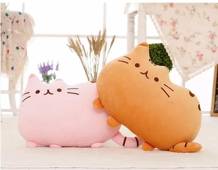40*30cm Kawaii Cat Pillow With Zipper Only Skin Without PP Cotton Biscuits Plush Animal Doll Toys Big Cushion Cover Peluche Gift