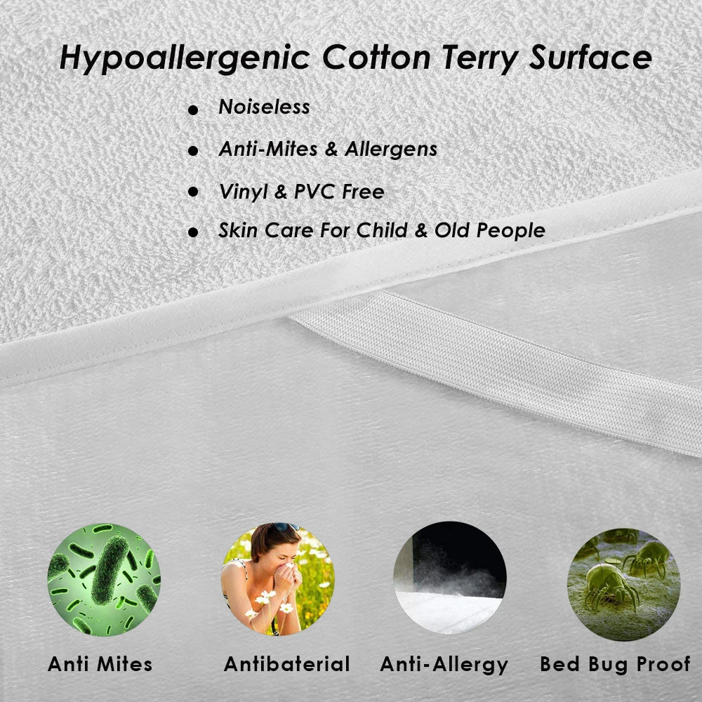 Waterproof Bed Sheet With Band Anti Slip Waterproof Mattress Protector Dust Mites Proof Sheet Protector