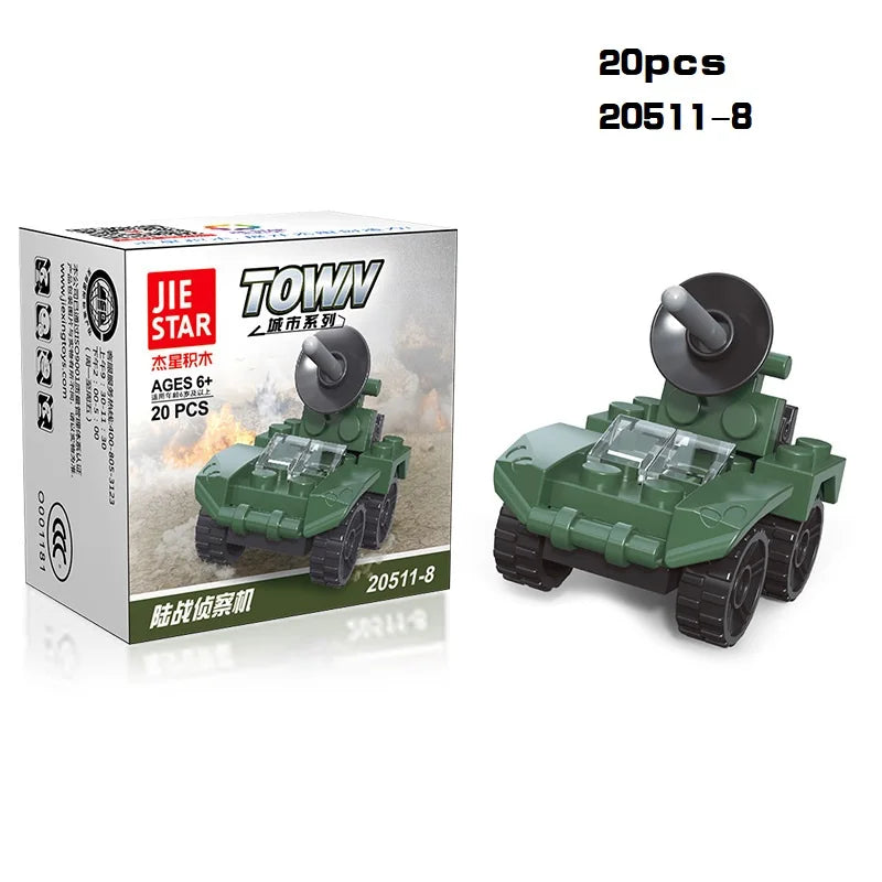 Mini Transportation tank plane Car Educational Assembled Models Building Blocks Compatible small Bricks toys for children