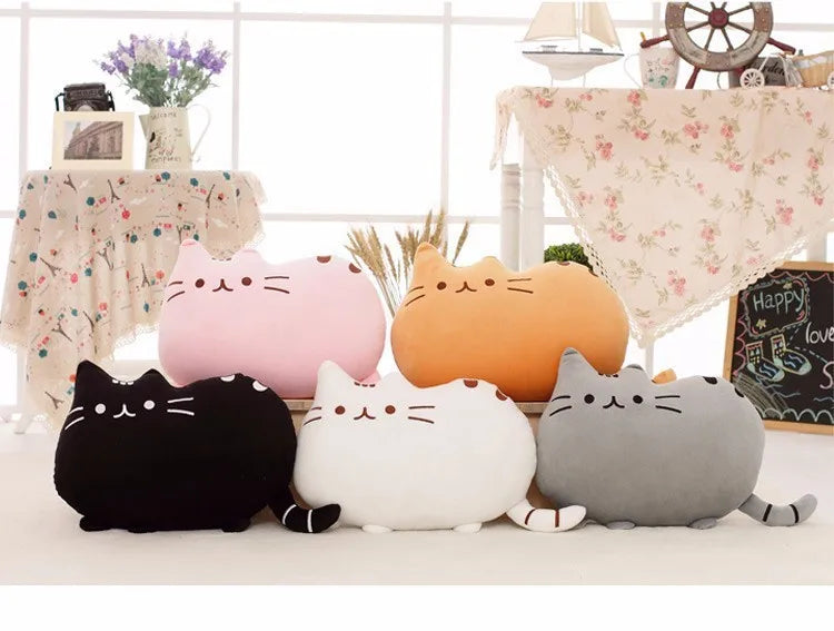 40*30cm Kawaii Cat Pillow With Zipper Only Skin Without PP Cotton Biscuits Plush Animal Doll Toys Big Cushion Cover Peluche Gift