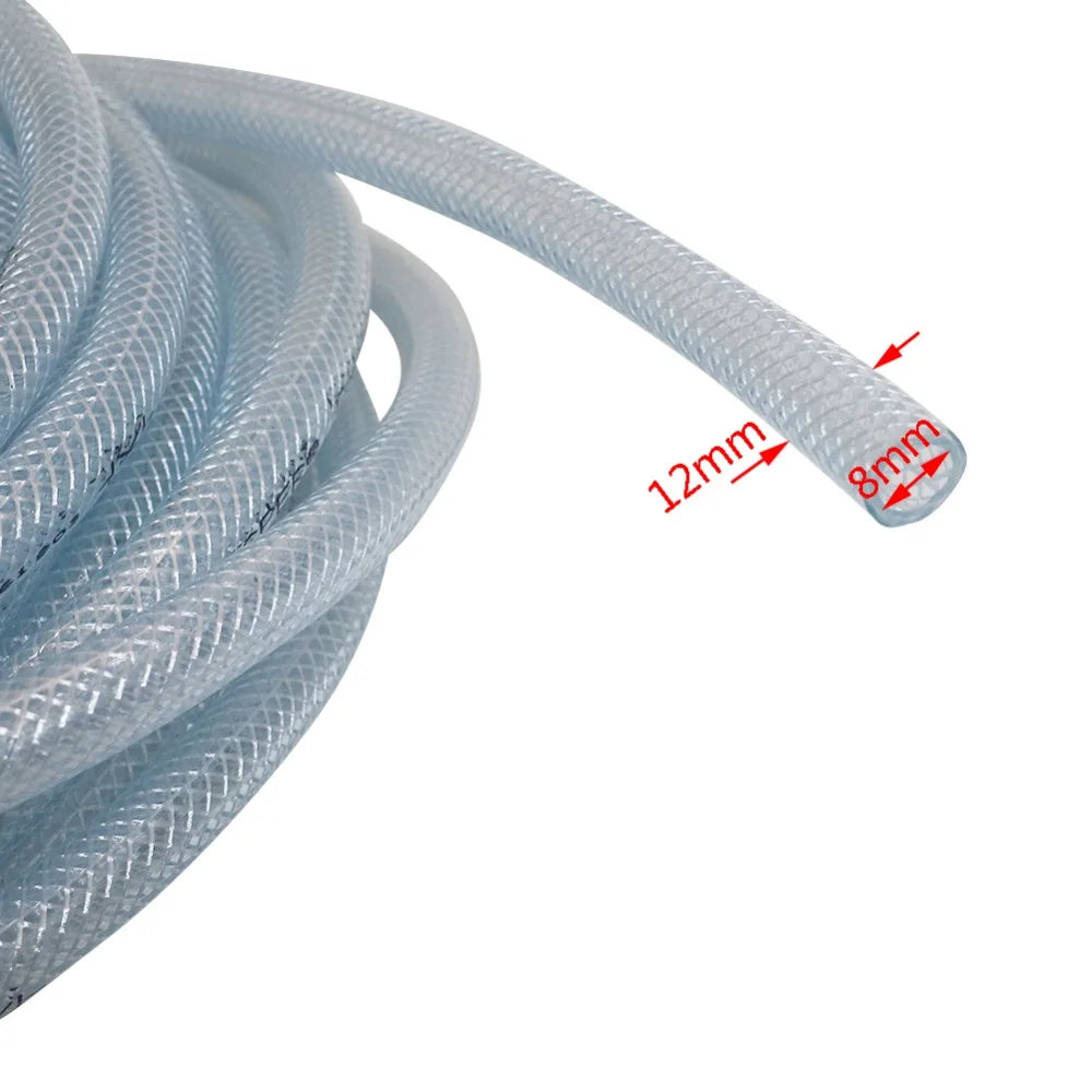 5m/10m PVC Braided Reinforced Hose Garden Lawn Irrigation Flexible Soft Pipe Agriculture Watering 8/12mm Tube