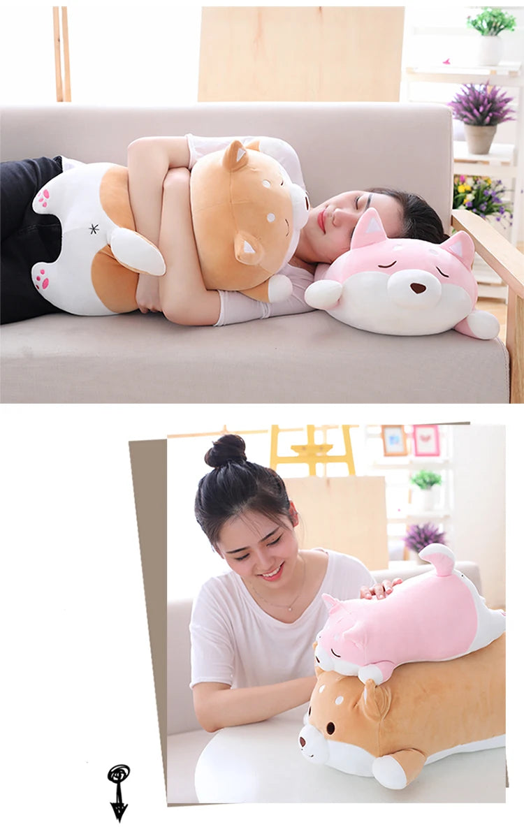 1pc Lovely Fat Shiba Inu & Corgi Dog Plush Toys Stuffed Soft Kawaii Animal Cartoon Pillow Dolls Gift for Kids Baby Children