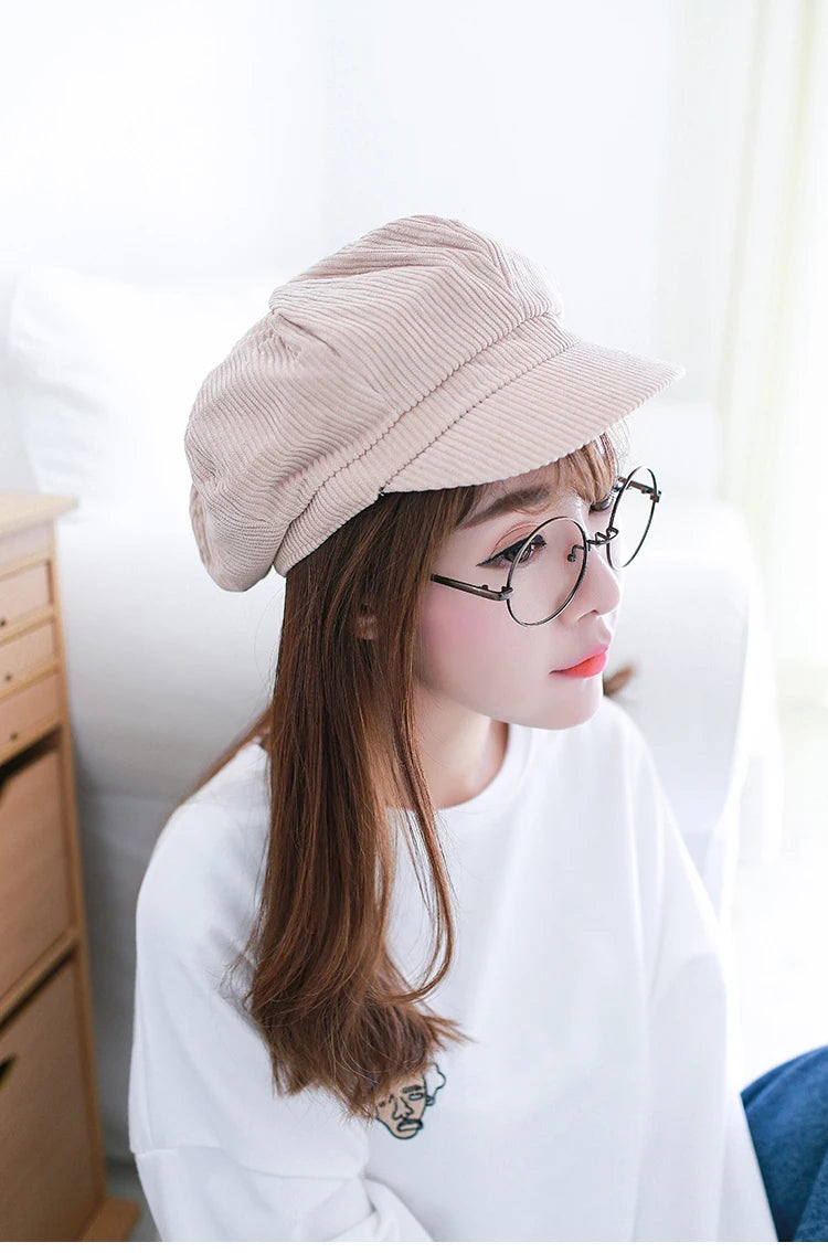 COKK Newsboy Cap Beret Women Vintage Beret Painter Winter Hats For Women Men Octagonal Caps Female Bone Male New 11.11 Hats
