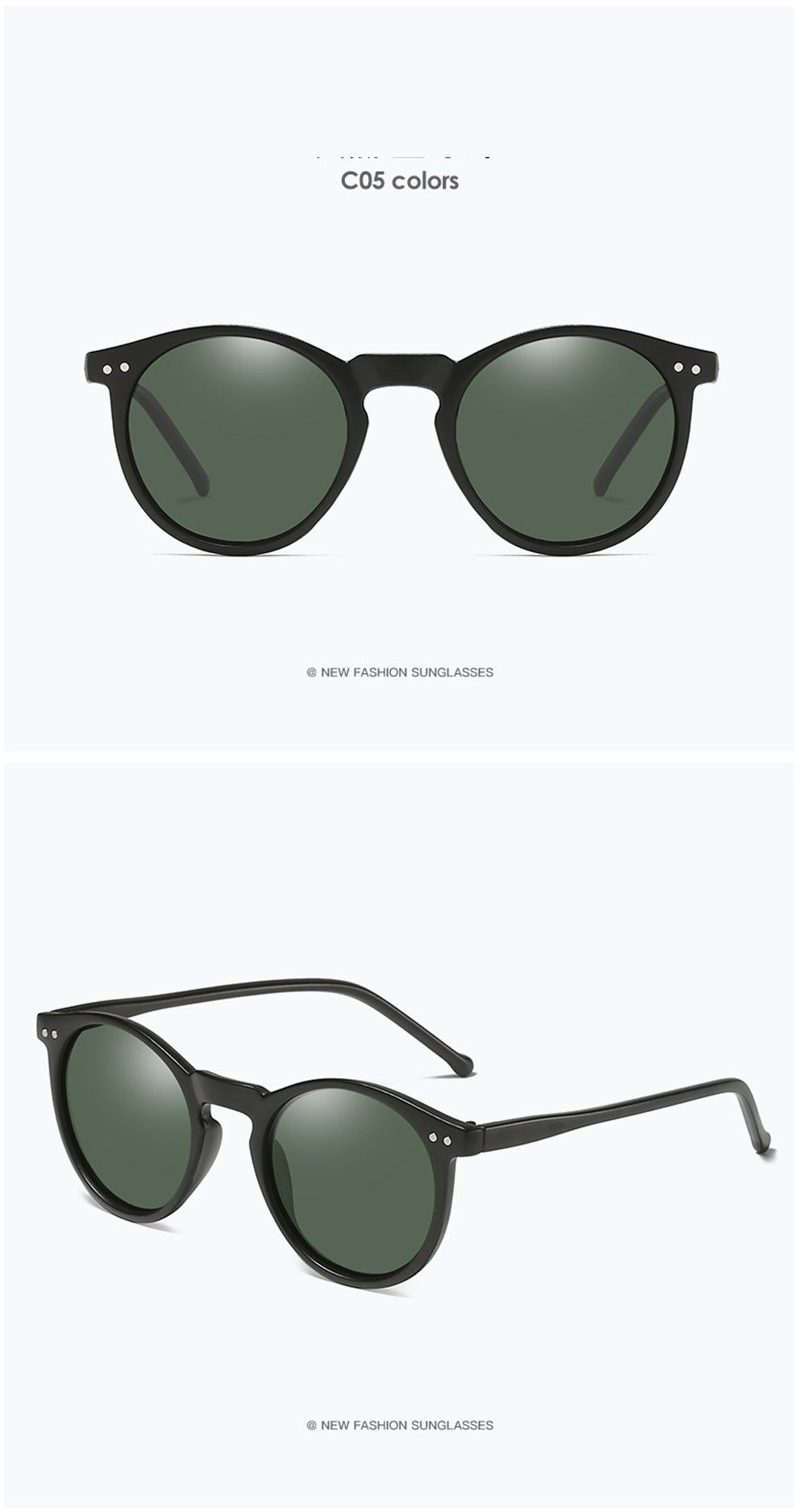MUSELIFE Retro Polarized Sunglasses Men Women Vintage Small Round Frame Sun Glasses Polaroid Lens UV400 Goggles Shades Eyewear