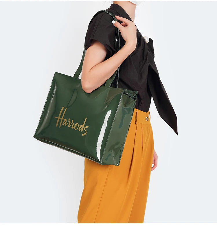 New Fashion Style Jelly Handbag for Women Eco Friendly Flower Tote Shopping Bag Reusable Waterproof PVC Shoulder Shopper Bag