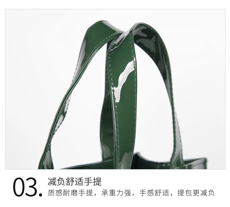 New Fashion Style Jelly Handbag for Women Eco Friendly Flower Tote Shopping Bag Reusable Waterproof PVC Shoulder Shopper Bag