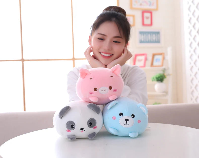 Hot 20/28cm Soft Animals Cartoon Cat Pillows Cushion Lovely Rabbit Stuffed Dog Penguin Pig Frog Plush Toy Birthyday Gift