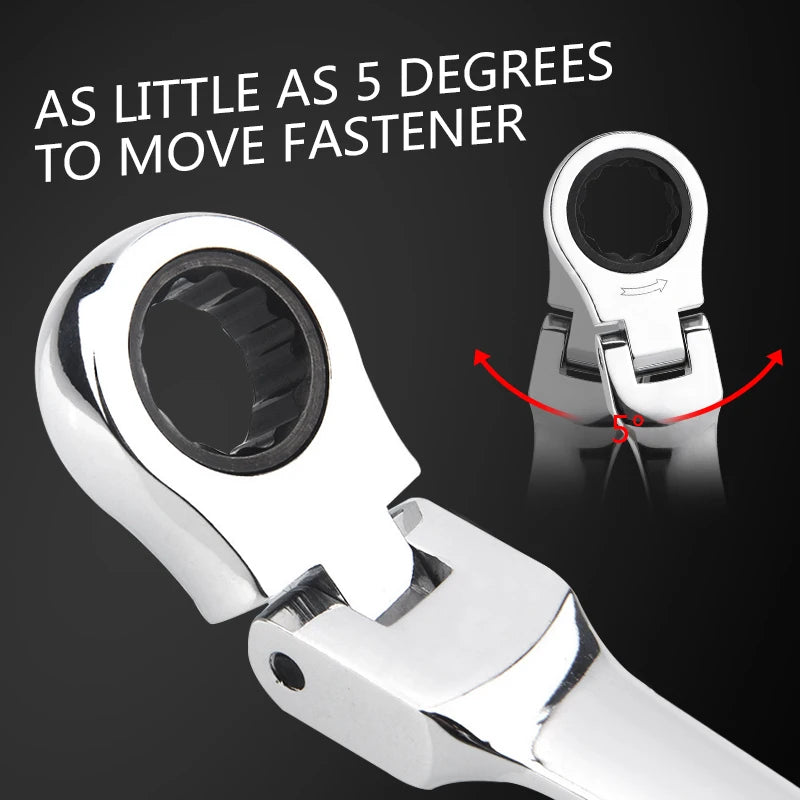 Key Ratchet Wrench Spanner Socket Tool Flexible Reversible Head Combination Ratchet Wrench Universal keys Car Tools