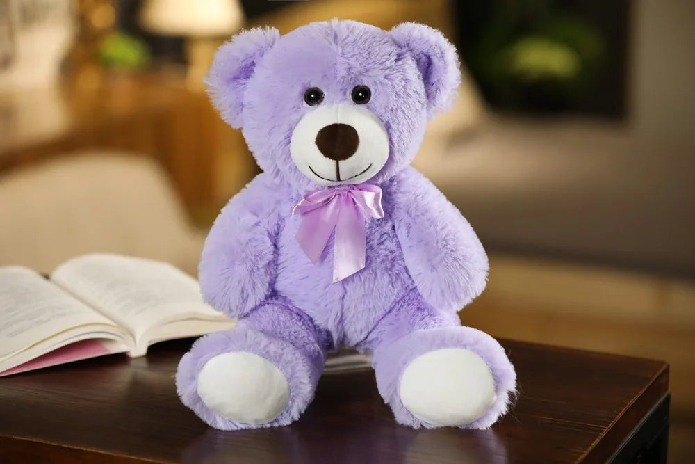 35CM Cute Colorful Bow Tie Bear Doll Plush Toy Hug Bear Doll Children Birthday Gift Pillow Teddy bear Home Living Room Bedroom