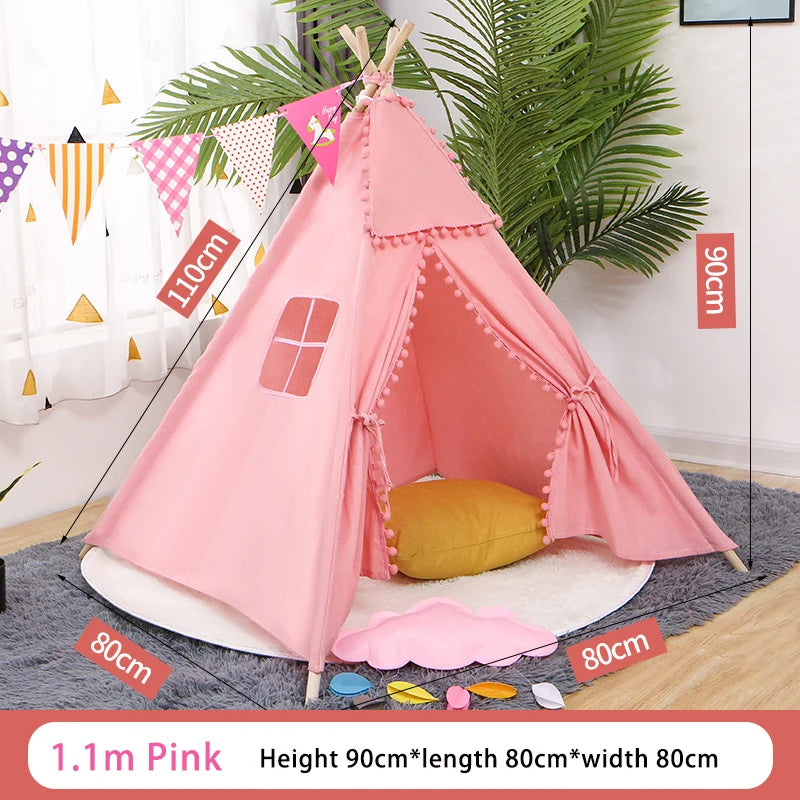 1.35m Tent For Kid Play House Wigwam for Children Portable Children Tipi Tents Teepee Tipi Infantil Kid Tent Girl Play Room