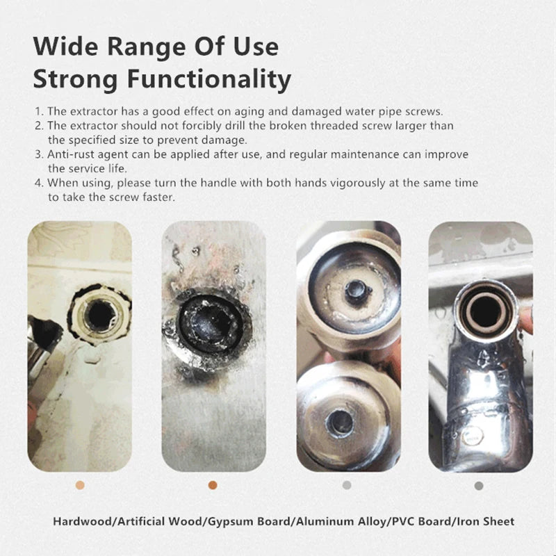 Double Head Wrench Faucet Valve Broken Screw Extractor Set Pipe Remover Tools Damaged Wire Water Pipe Bolt Broken Removal Tool