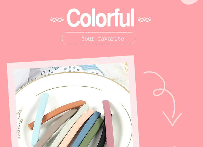 5Pcs/Set Candy Colors Hair Clips For Girls Women Simple Basic Sweet Hairpins Painted Colorful Matte Hair Accessories Barrette