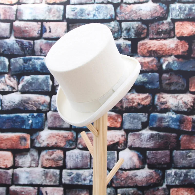 100% Wool British Europe Gentleman Tall Hat Stage Performance Top Hats Magician Retro Fashion Personality President Hat Fedora