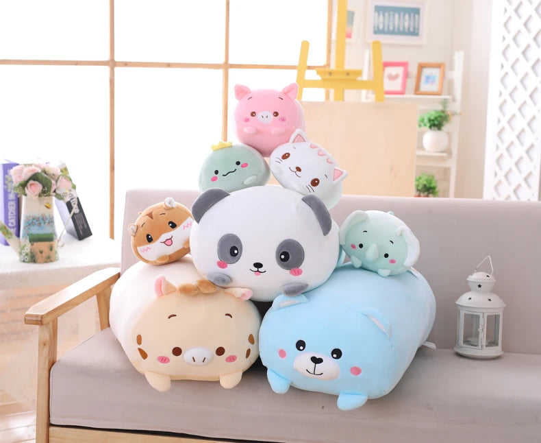 Hot 20/28cm Soft Animals Cartoon Cat Pillows Cushion Lovely Rabbit Stuffed Dog Penguin Pig Frog Plush Toy Birthyday Gift