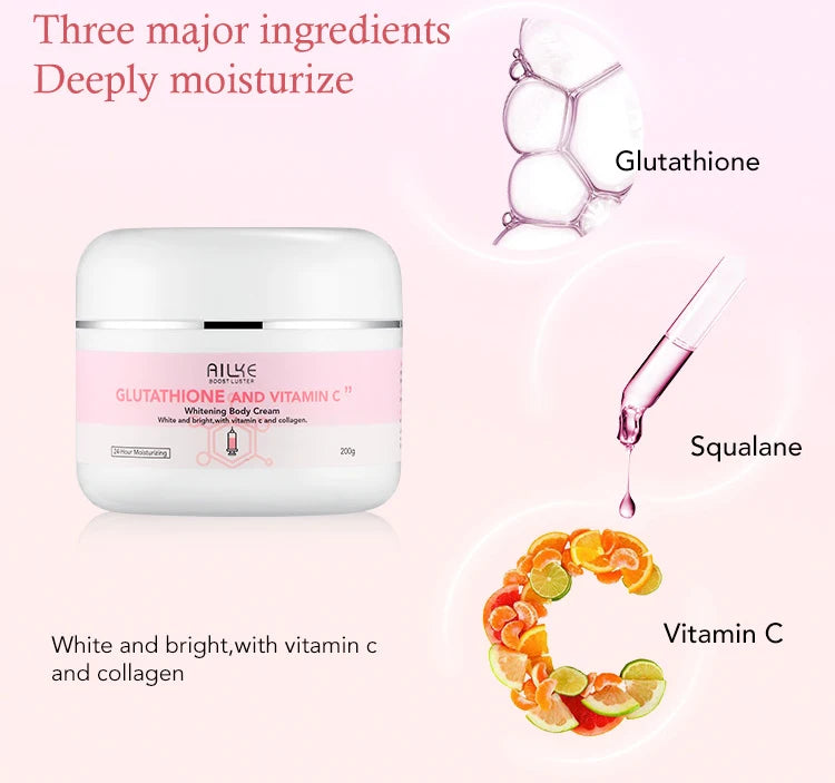 AILKE Whitening Moisturizing Korean Facial And Body Lotion Reduce Melanin Wrinkles Vitamin C Dark Spot Remover Skin Care Cream