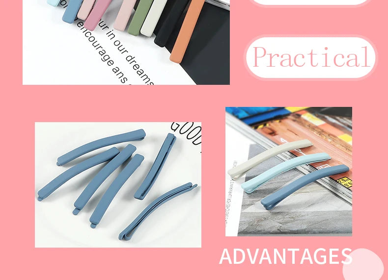 5Pcs/Set Candy Colors Hair Clips For Girls Women Simple Basic Sweet Hairpins Painted Colorful Matte Hair Accessories Barrette