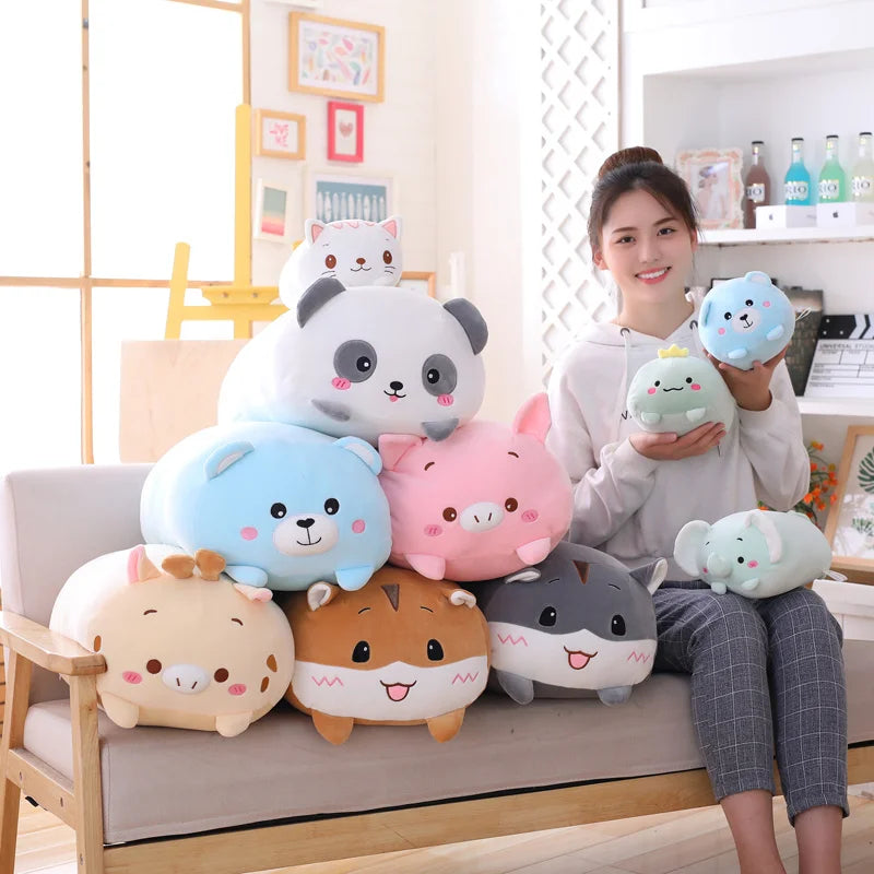 Hot 20/28cm Soft Animals Cartoon Cat Pillows Cushion Lovely Rabbit Stuffed Dog Penguin Pig Frog Plush Toy Birthyday Gift