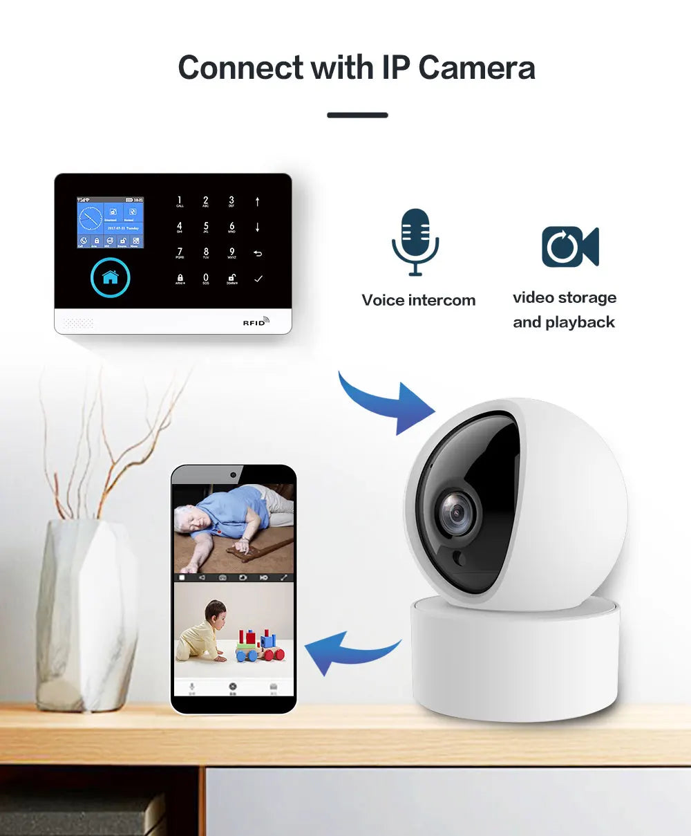Tuya Smart 2G Alarm System for Home Burglar Security 433MHz WiFi GSM Alarm Wireless House App Control