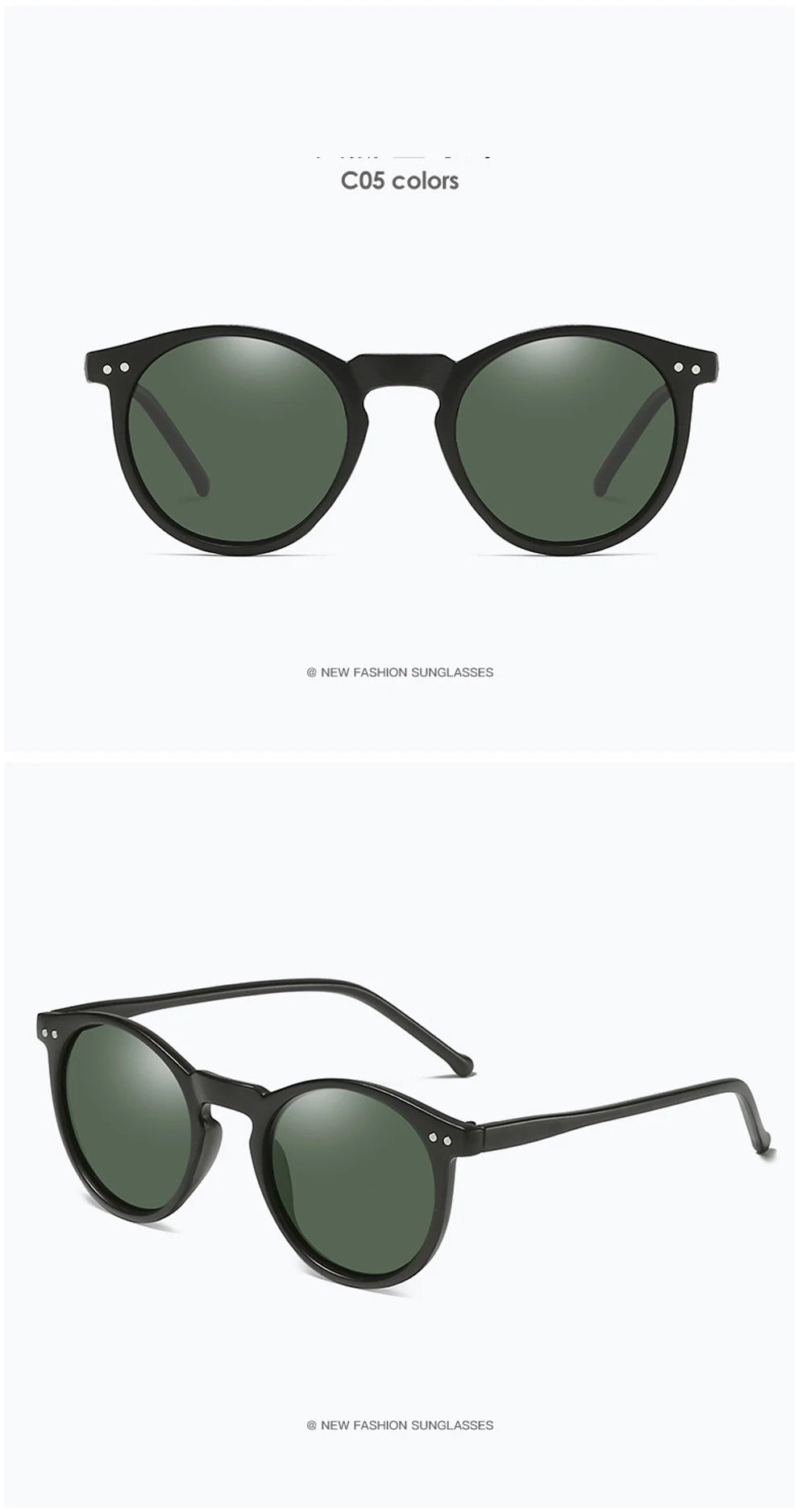 2024 Polarized Sunglasses Men Women Brand Designer Retro Round Sun Glasses Vintage Male Female Goggles UV400 Oculos Gafas De Sol