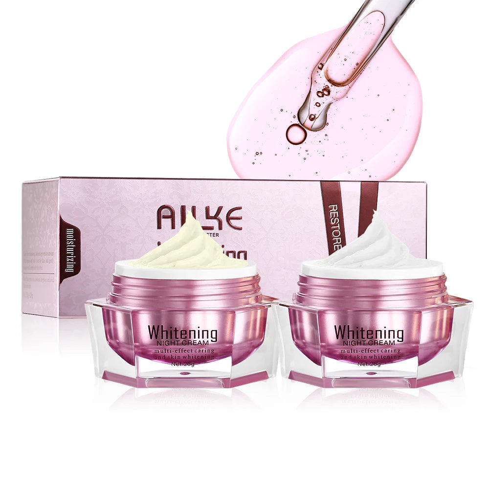 AILKE Lightenin Anti-Wrinkle Face Cream With Collagen, Hyaluronic Acid, Whitening Skin Care Women Facial Moisturizer Set