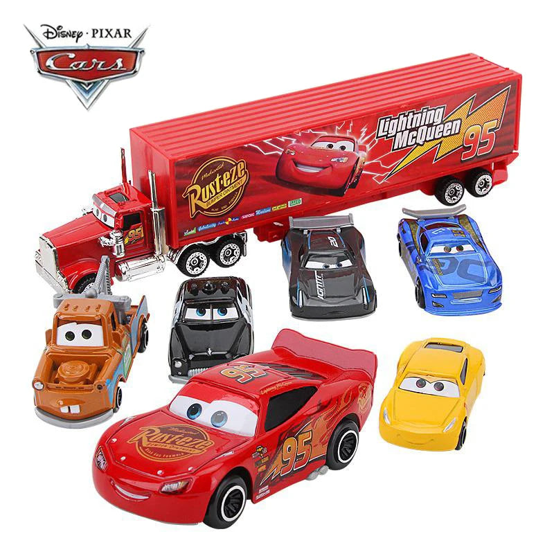 7PCS/Set Disney Pixar Car 3 Lightning McQueen Jackson Storm Uncle Truck Diecast Metal Car Model car Toy Boy Gift for boy
