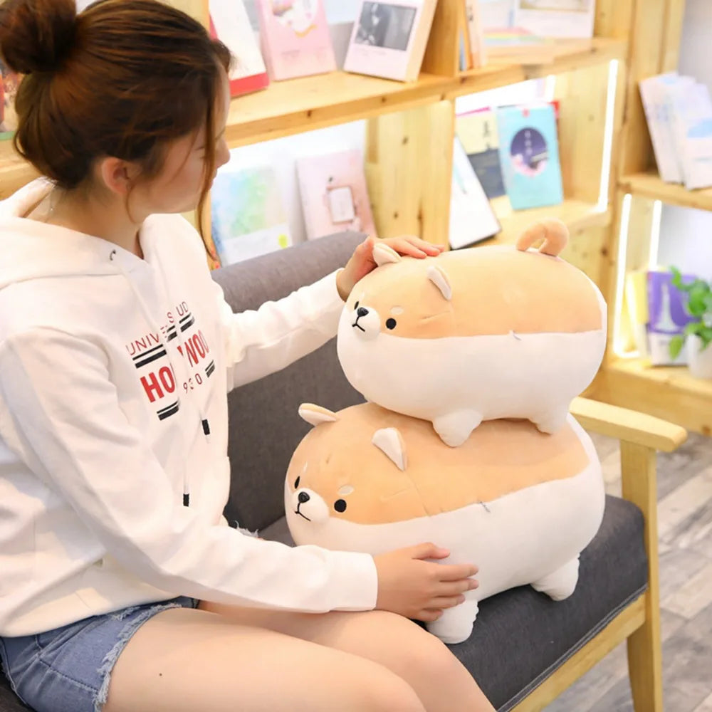 1pc Lovely Fat Shiba Inu & Corgi Dog Plush Toys Stuffed Soft Kawaii Animal Cartoon Pillow Dolls Gift for Kids Baby Children
