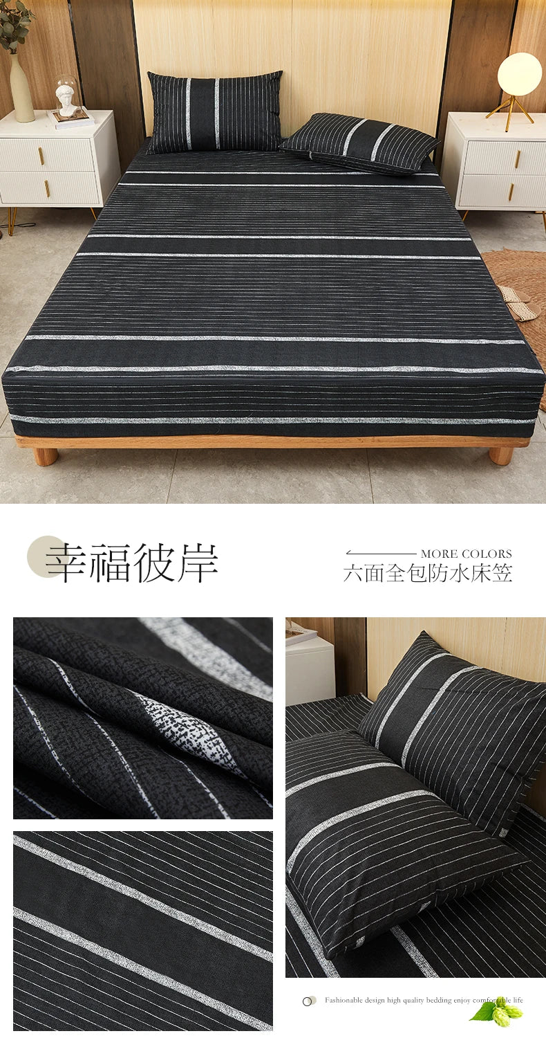 Waterproof Mattress Cover Six-Sided All Inclusive With Zipper Removable Bedspreads Breathable Mattress Protector Pad
